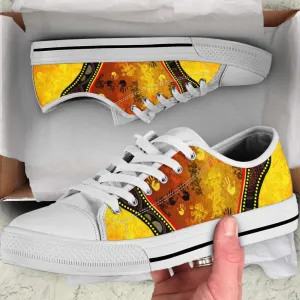 Aboriginal Shoes Rock Golden Style Low Top Shoes, Low Top Sneaker, Low Top Canvas Shoes