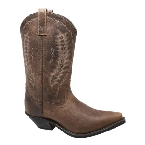 AdTec Women's 11" Crazy Horse Western Point Toe Boots Brown