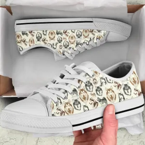 Alaskan Malamute Low Top Shoes - Low Top Sneaker, Dog Printed Shoes, Canvas Shoes For Men, Women