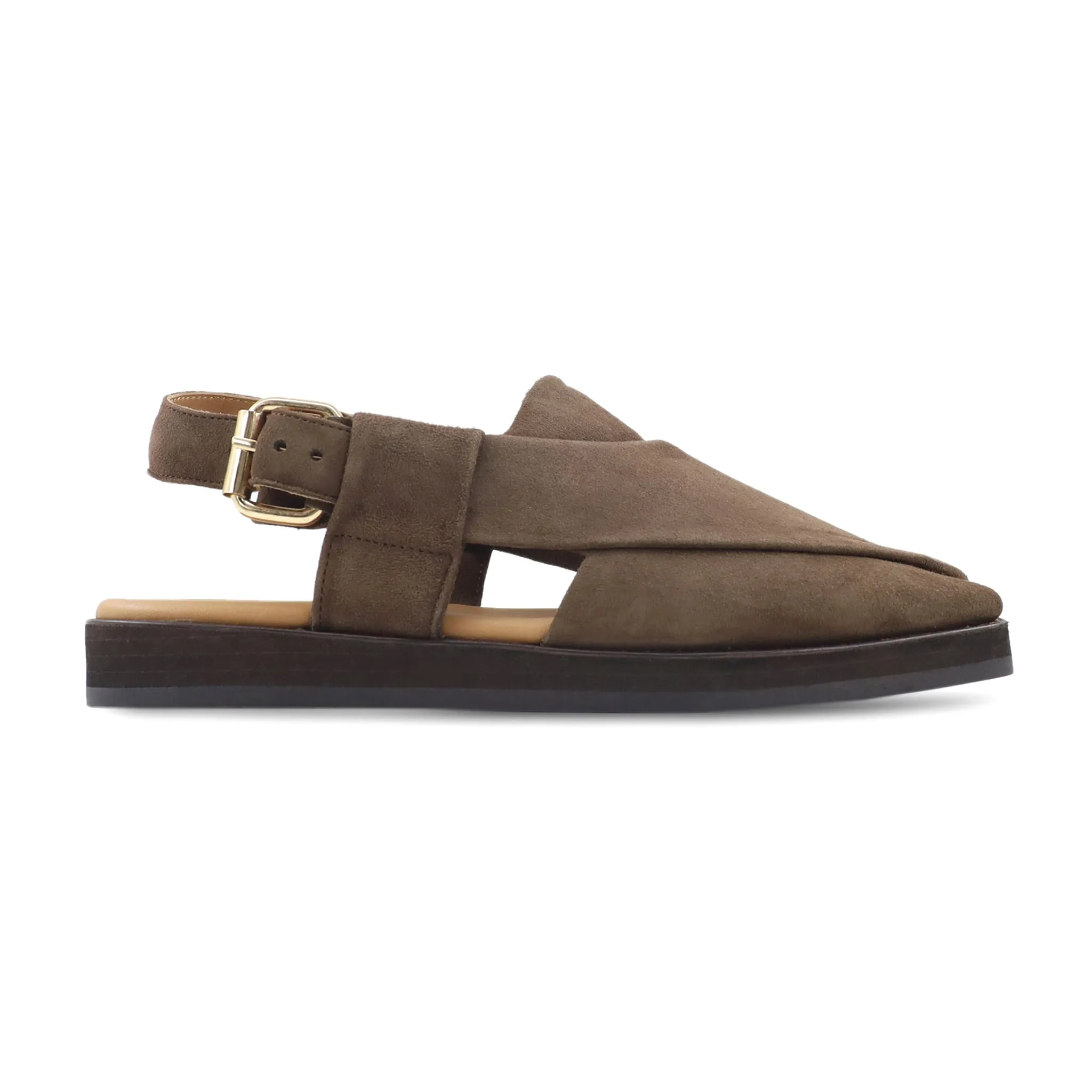 Arkie - Men's Light Brown Kid Suede Sandal