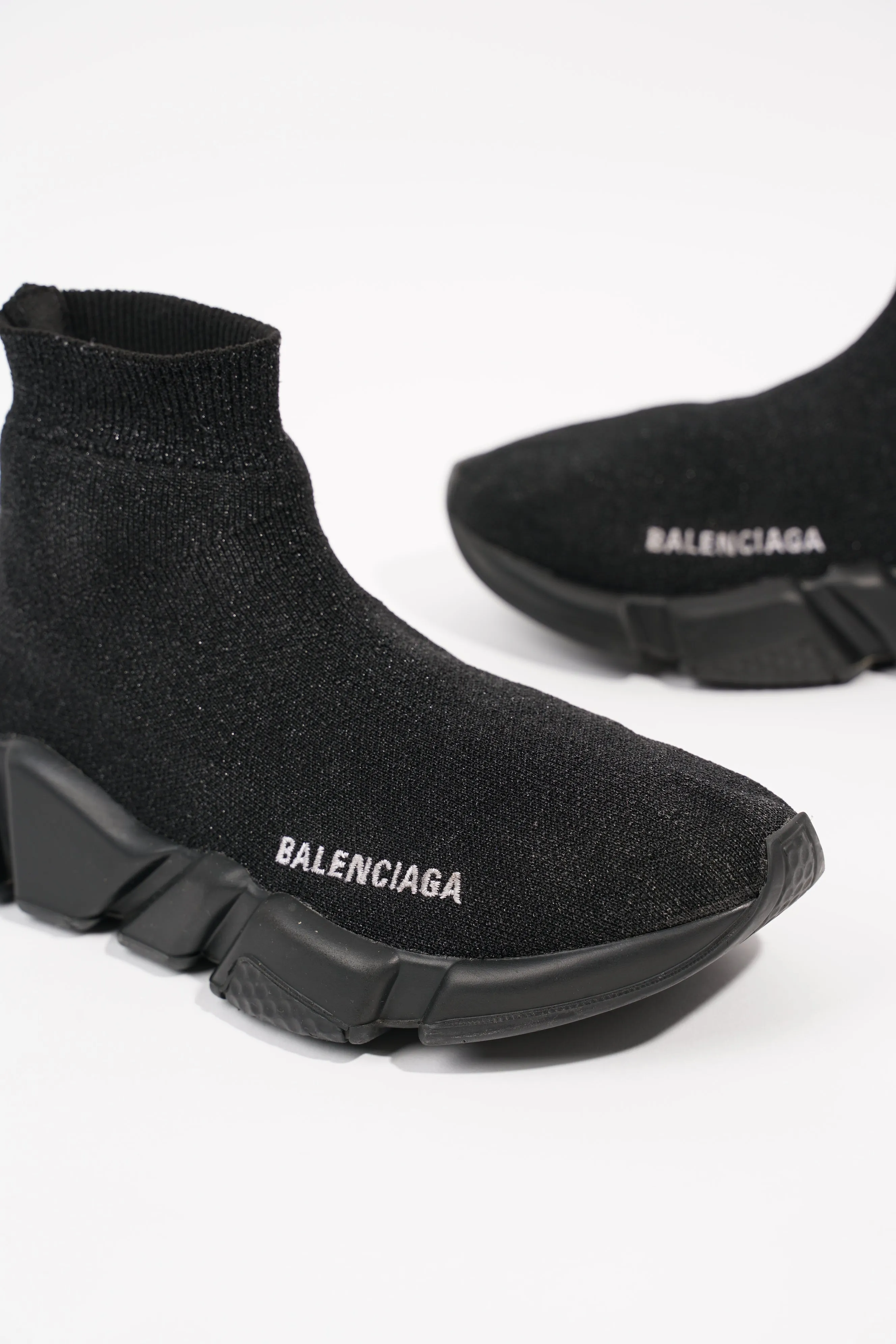 Balenciaga Womens Speed Trainers Black Glitter EU 36 / UK 3