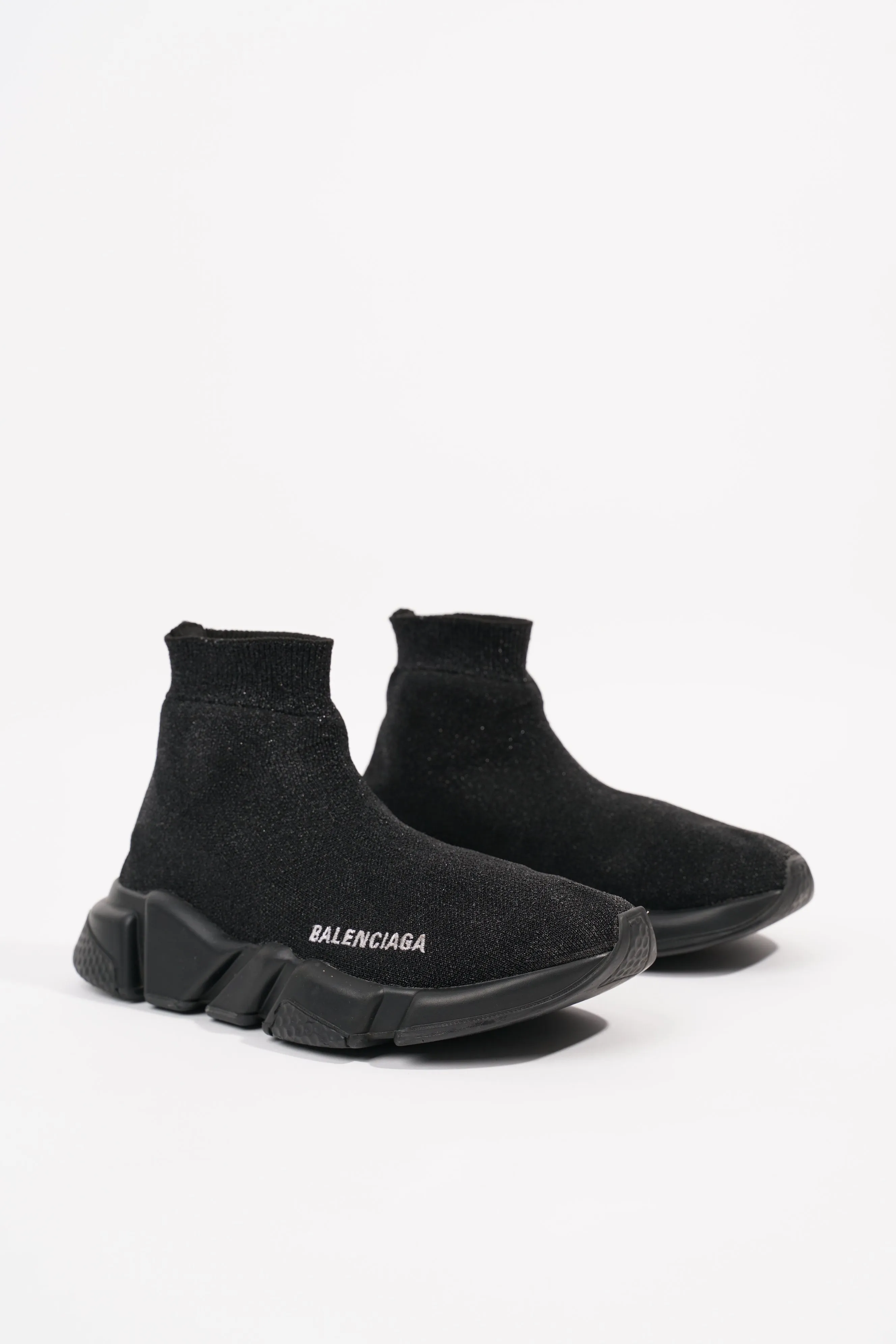 Balenciaga Womens Speed Trainers Black Glitter EU 36 / UK 3