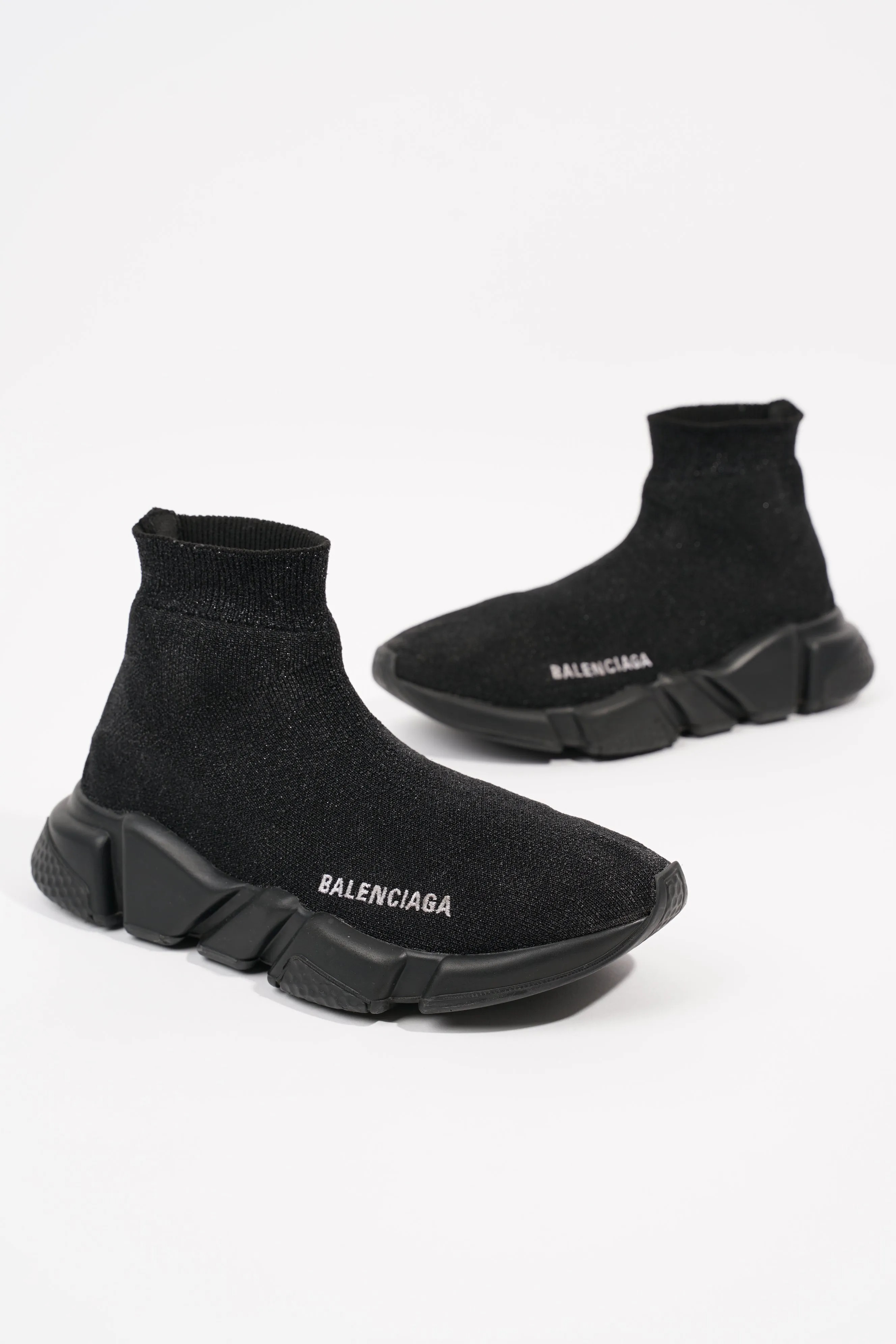 Balenciaga Womens Speed Trainers Black Glitter EU 36 / UK 3