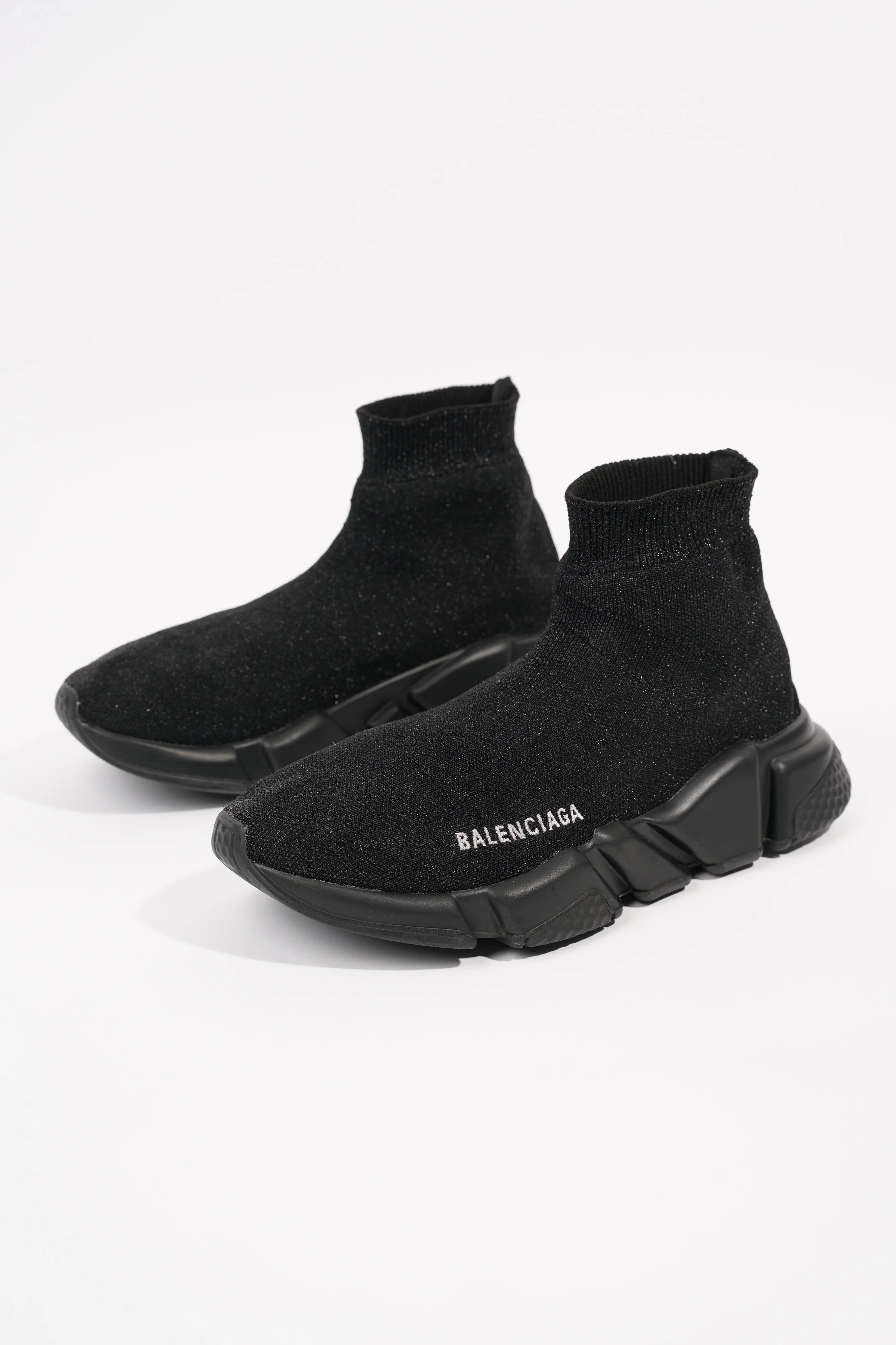 Balenciaga Womens Speed Trainers Black Glitter EU 36 / UK 3