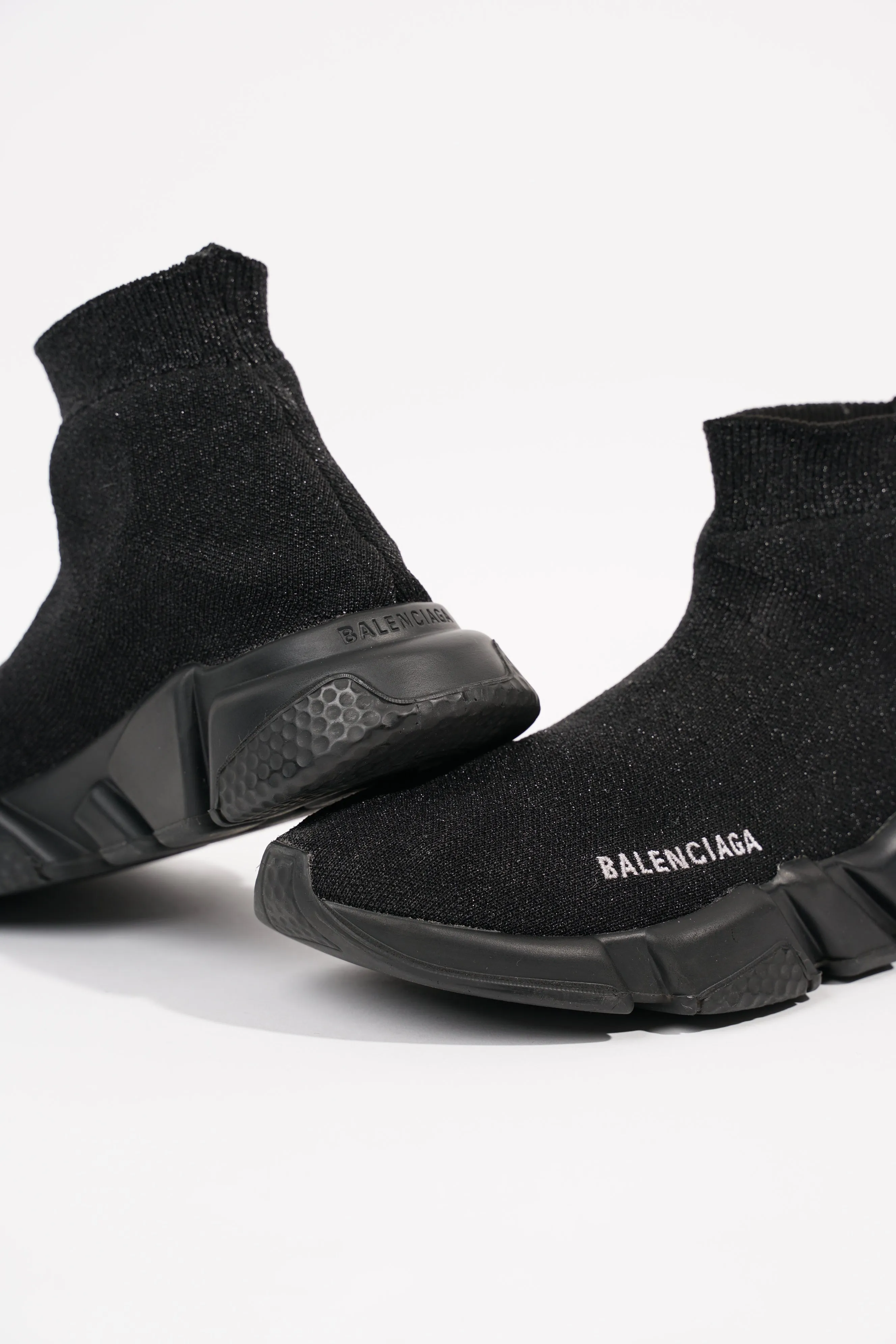 Balenciaga Womens Speed Trainers Black Glitter EU 36 / UK 3