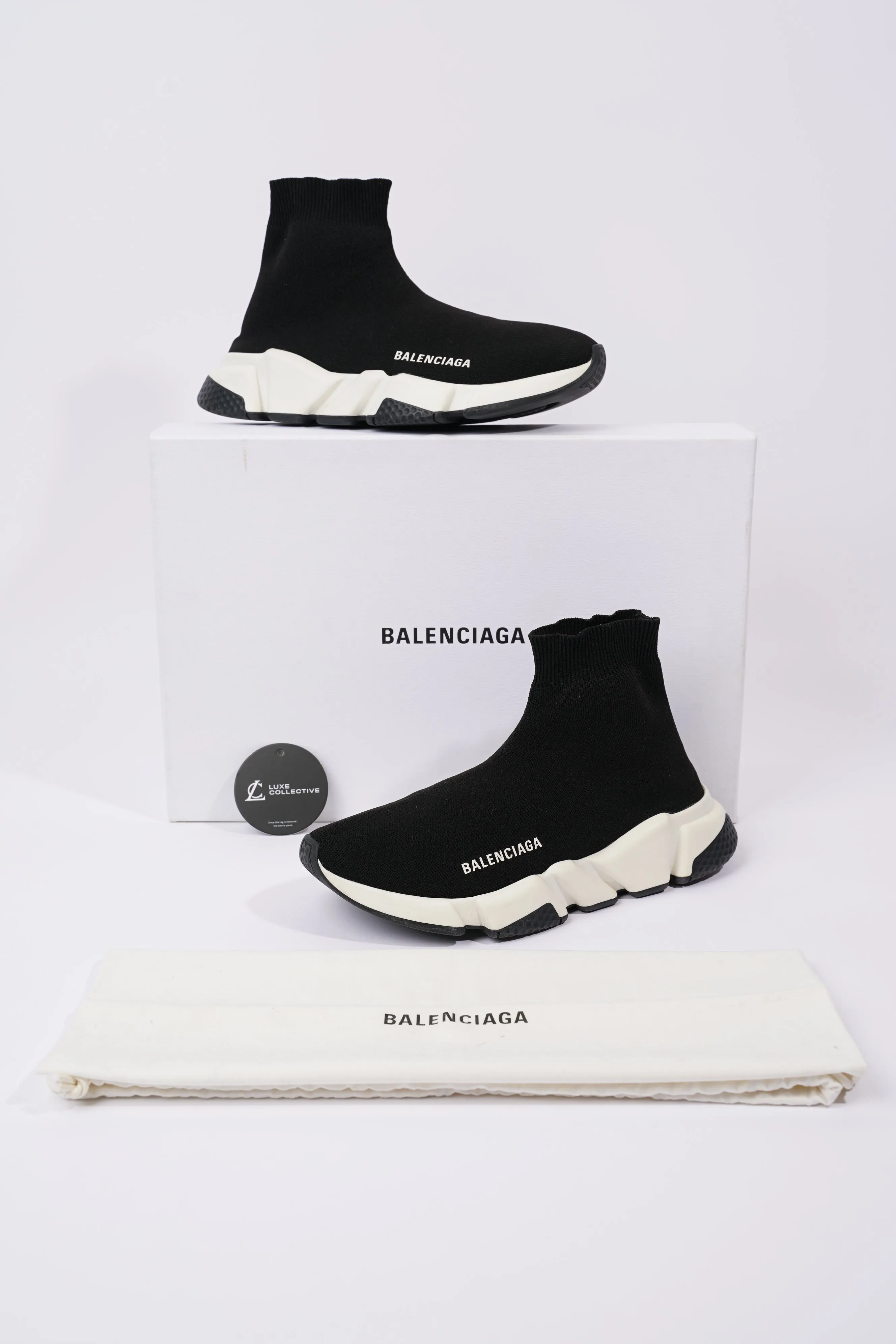 Balenciaga Womens Speed Trainers Black / White EU 38 / UK 5