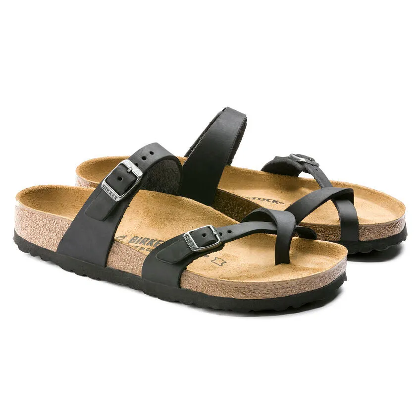 Birkenstock Women's Mayari Oiled Leather Sandal - Black 171481