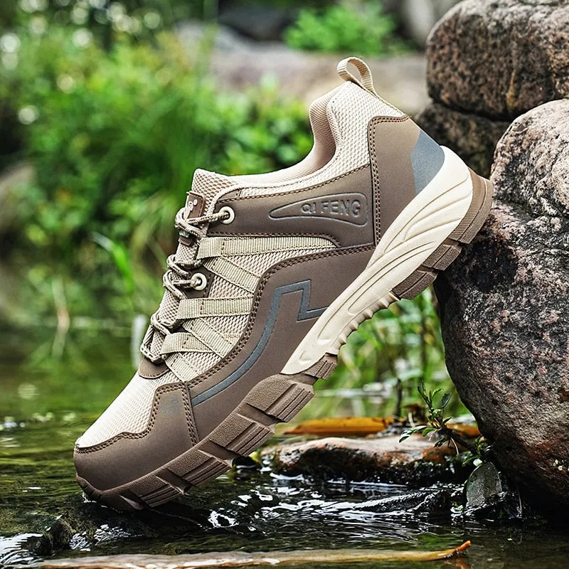 Brand Fashion Sneakers Outdoors Mesh Hiking Shoes Breathable Men's Shoes Men Combat Desert Casual Shoes Plus Size 36-47