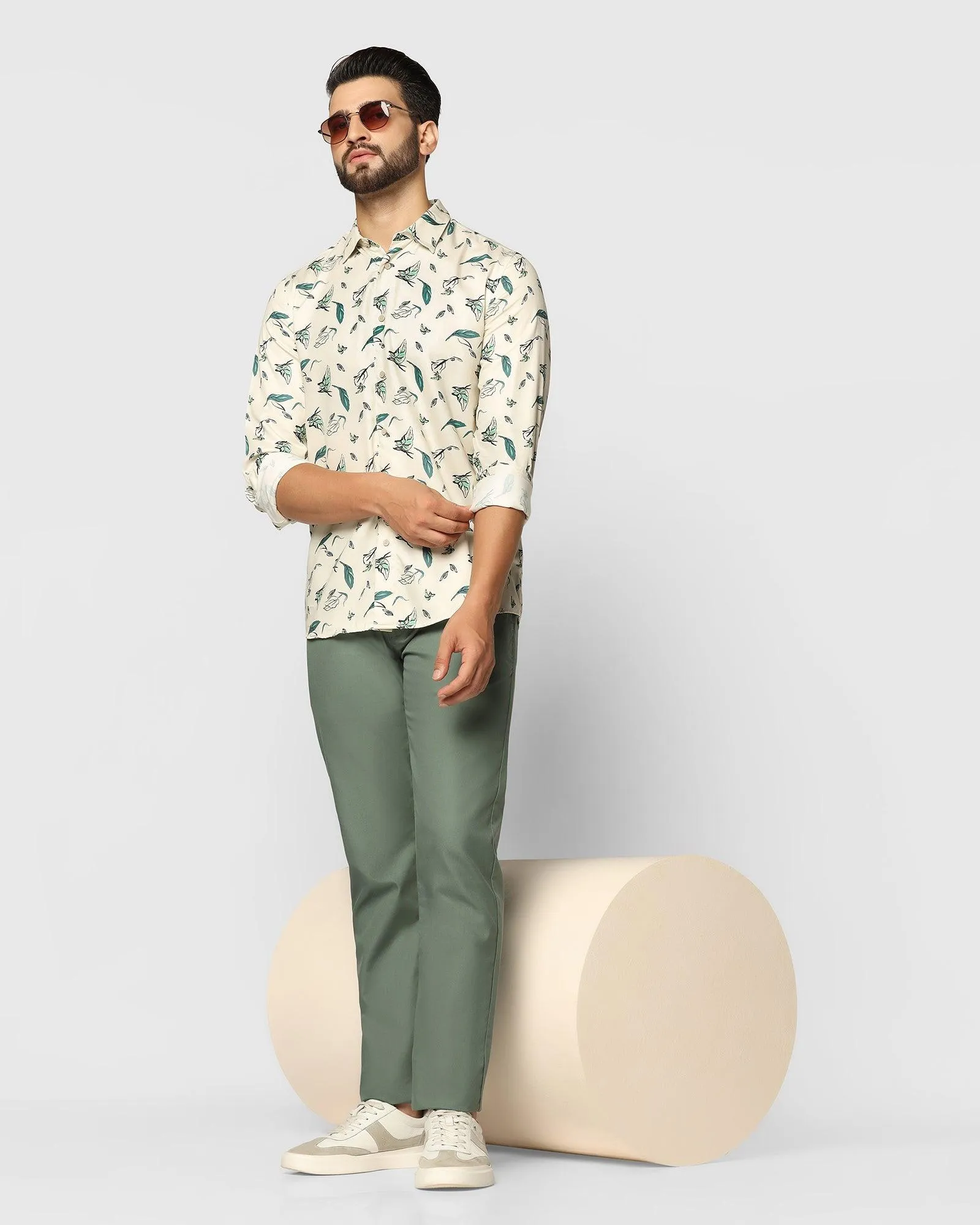 Casual Beige Printed Shirt - Falk