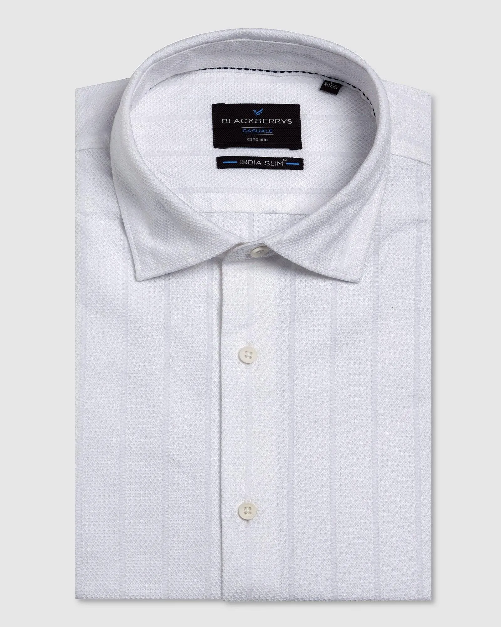 Casual White Stripe Shirt - Tuscany