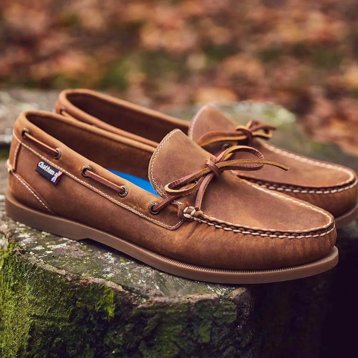 CHATHAM Mens Saunton G2 Slip-On Deck Shoes - Walnut