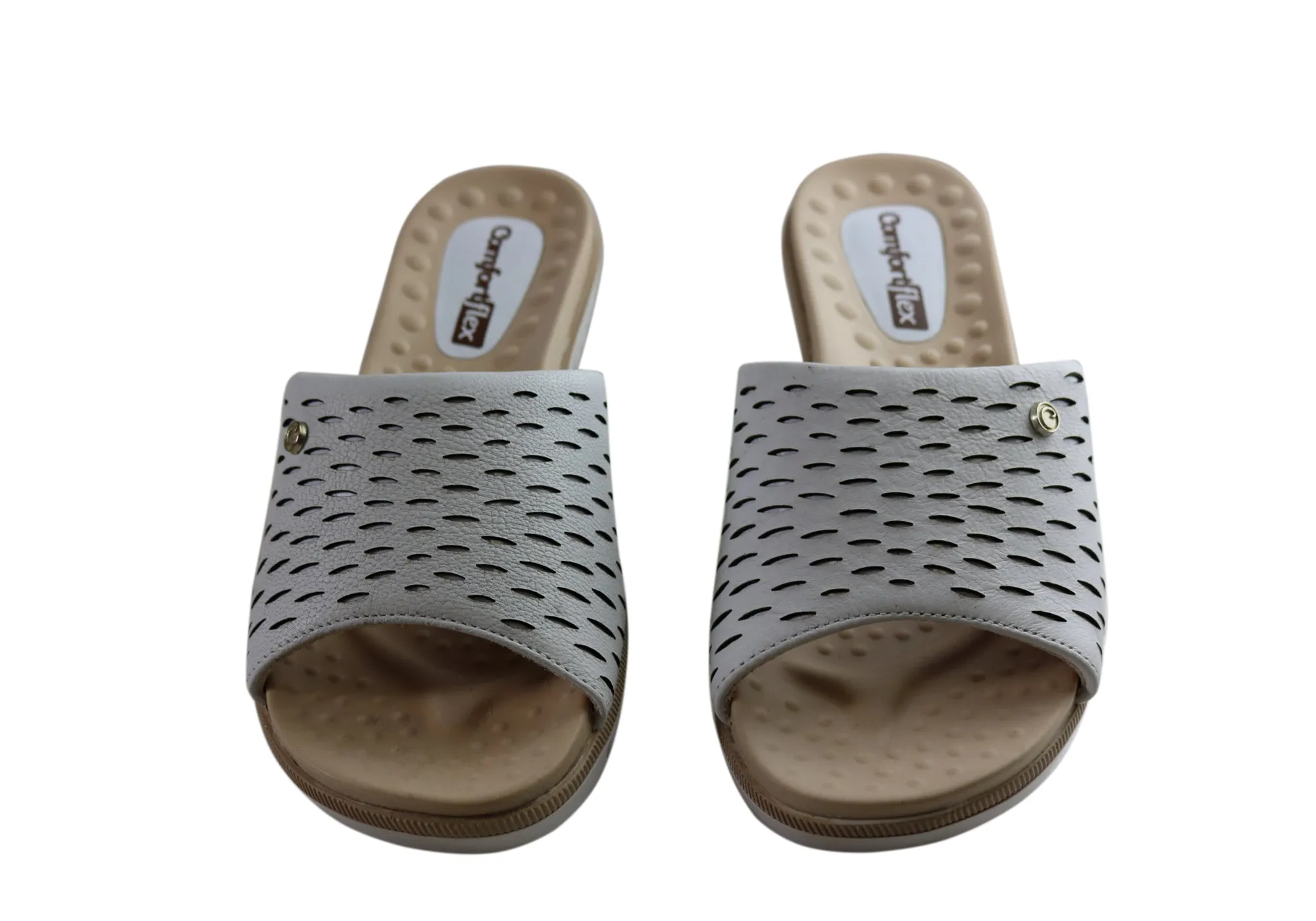 Comfortflex Denise Womens Leather Slides Sandals Made In Brazil