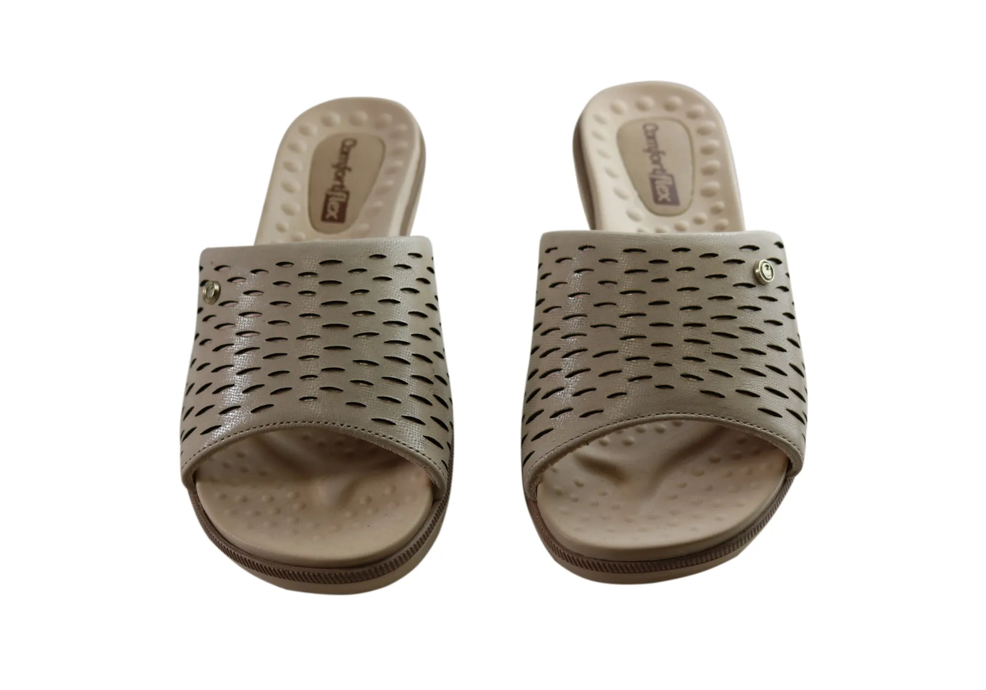 Comfortflex Denise Womens Leather Slides Sandals Made In Brazil