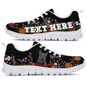 Custom Name Australian Cattle Sneaker, Heeler Colorful Flower Floral Dog Lovers Sneakers Gym Running Shoes, Best Running Shoes