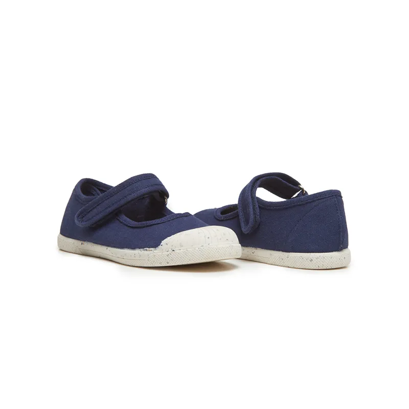 ECO-friendly Canvas Mary Jane Sneakers in Navy