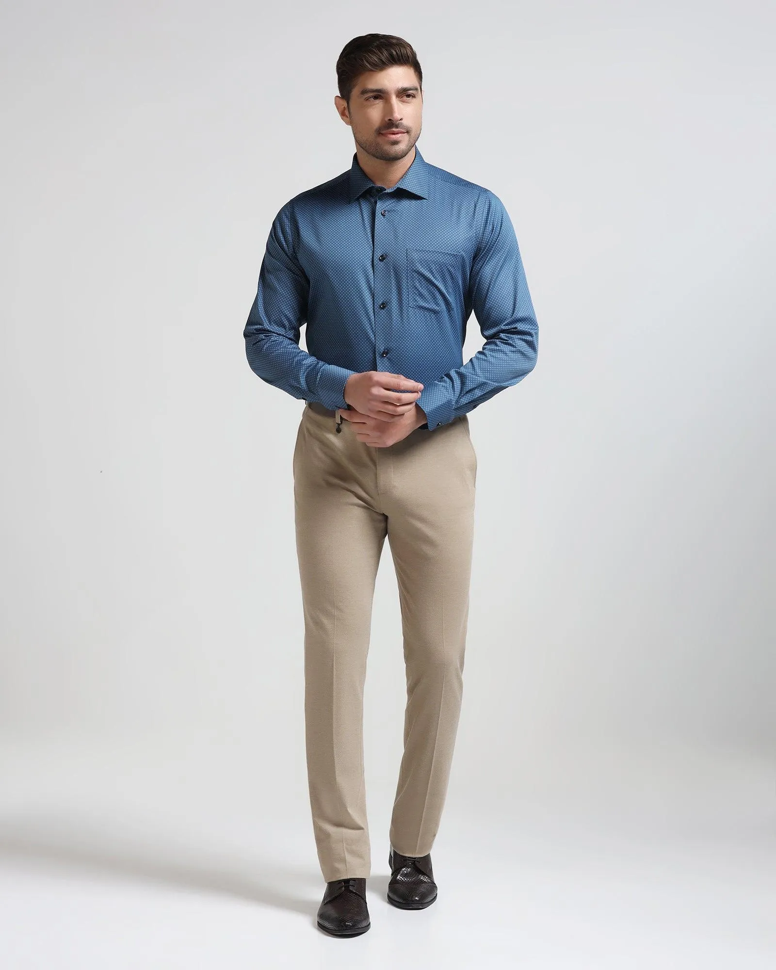 Formal Blue Printed Shirt - Brion