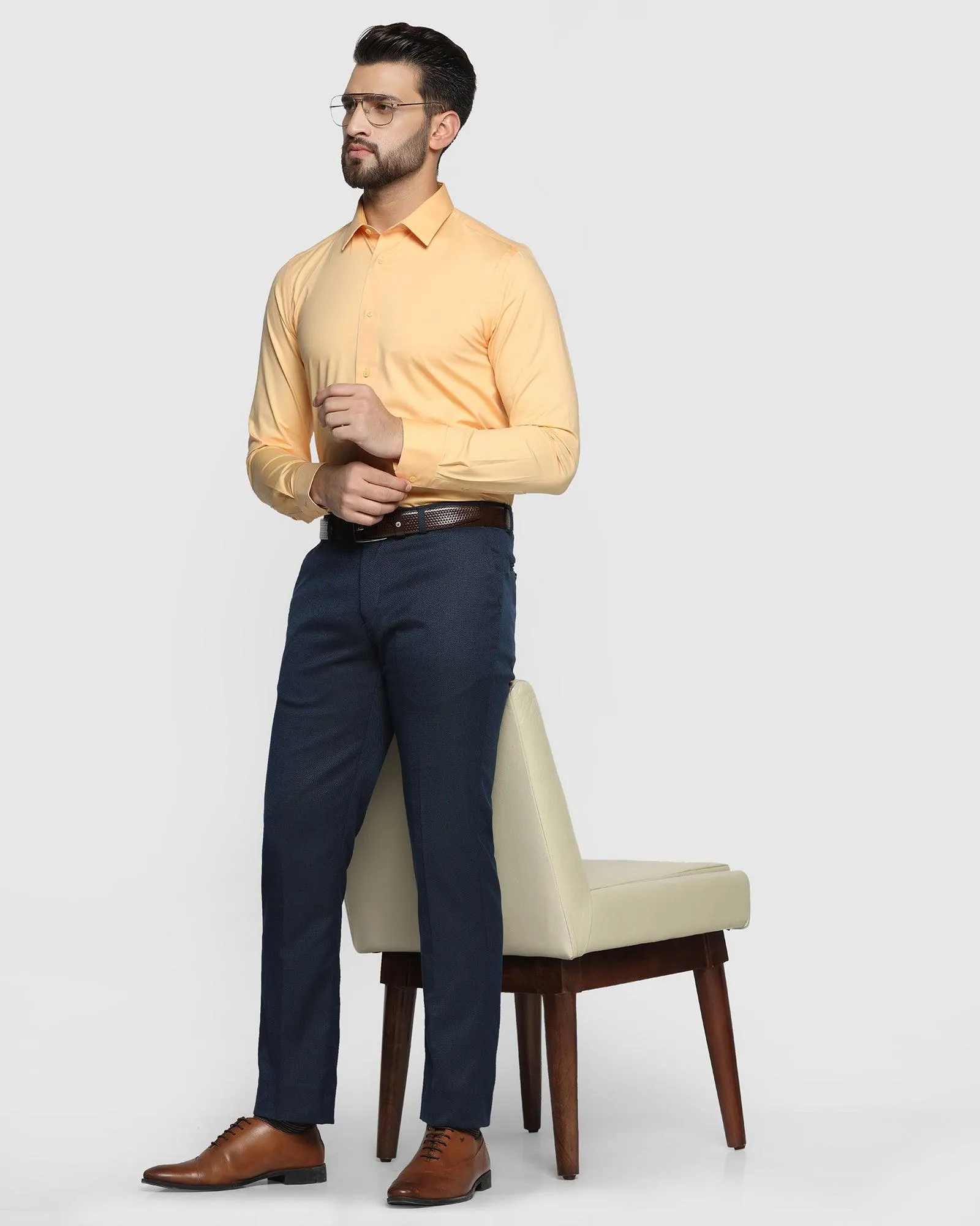 Formal Yellow Solid Shirt - Jean