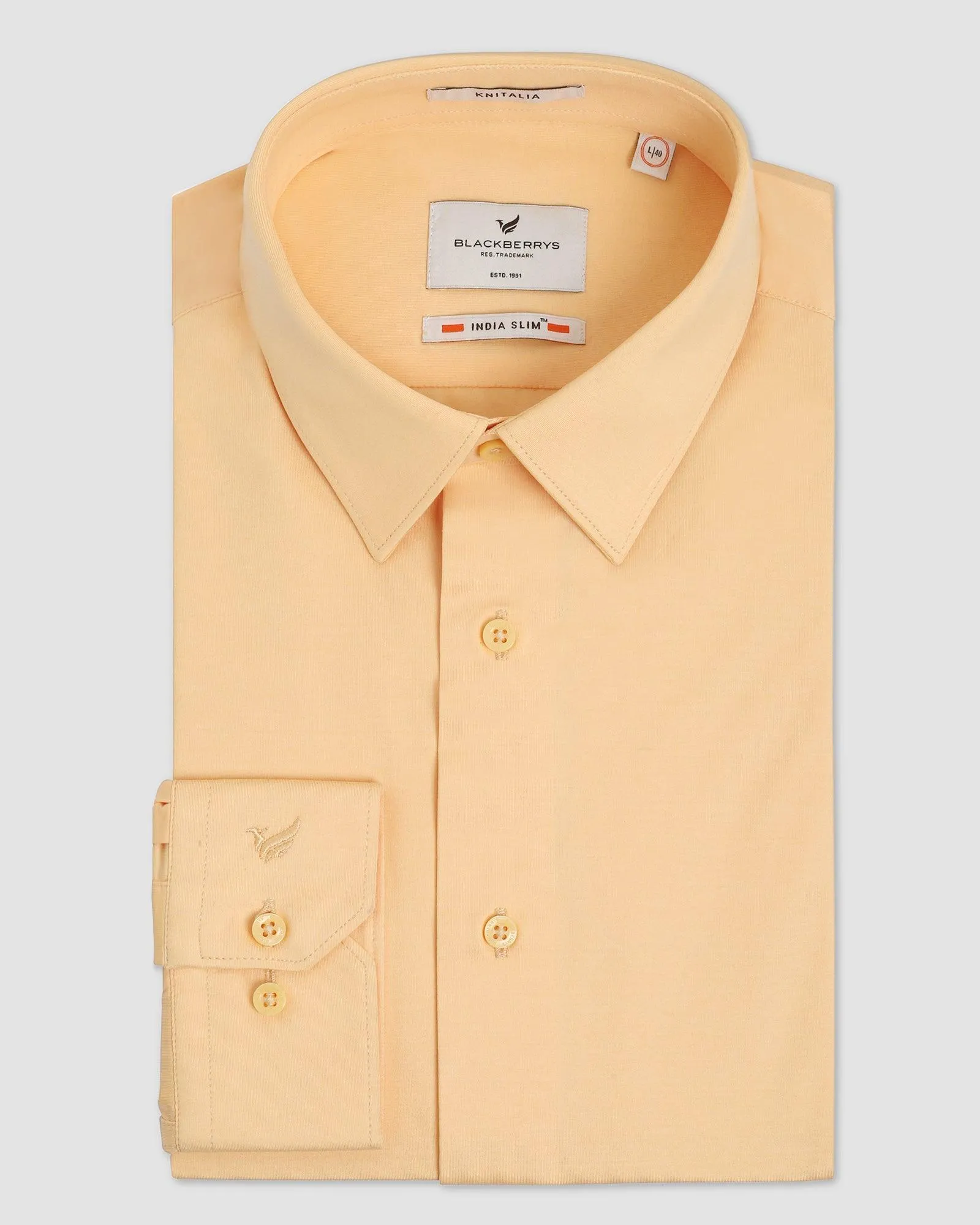 Formal Yellow Solid Shirt - Jean