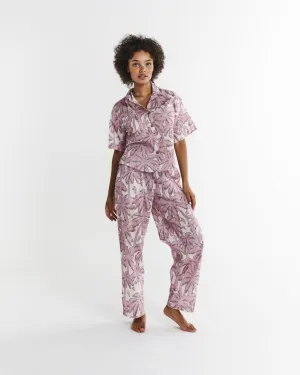 Kip & Co Balmy Palmy Organic Cotton Short Sleeve Shirt & Pant Pyjama