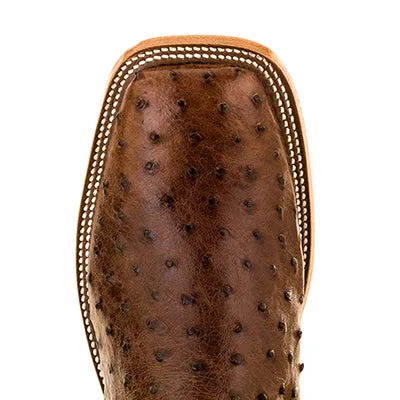 Men's Anderson Bean Kango Tabac Mad Dog Full Quill Ostrich with 13" Teal Faint Goat Tops - S3004