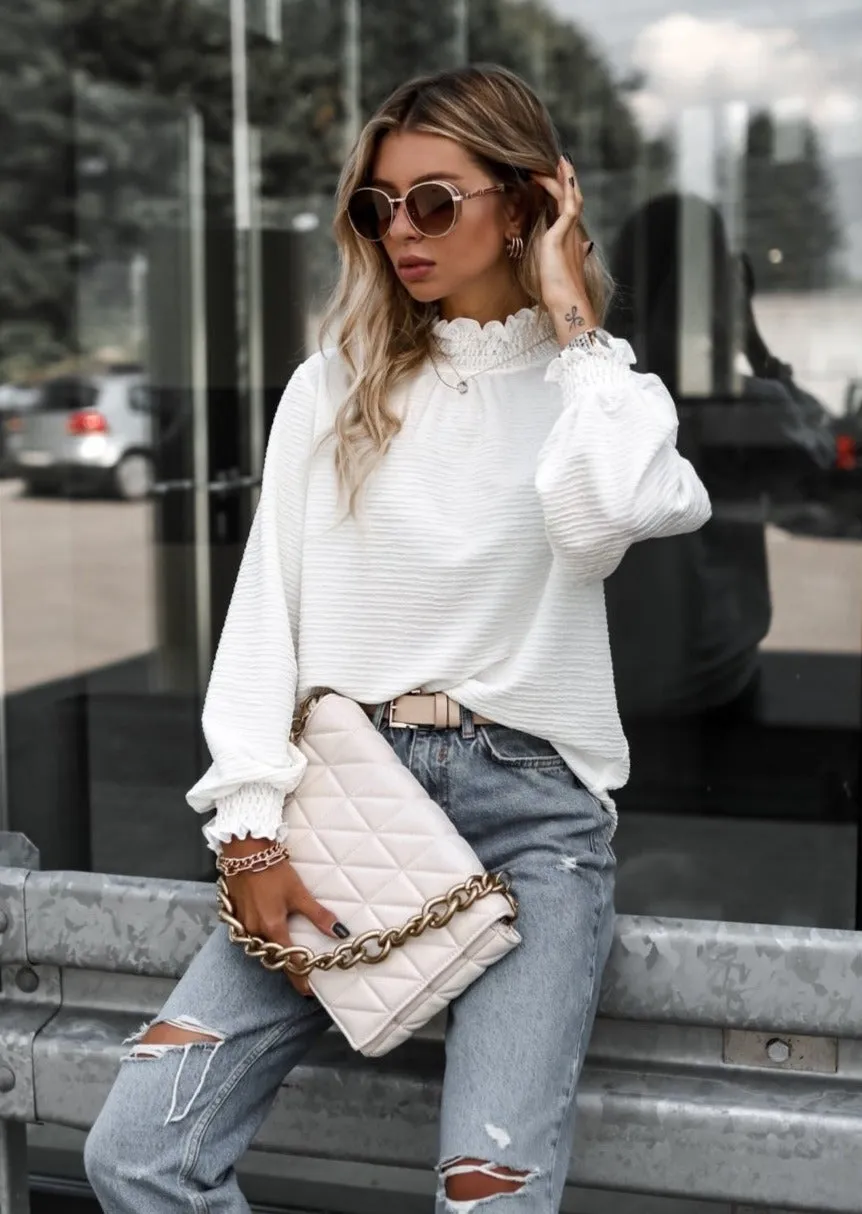 Mock Neck Long Sleeve Top