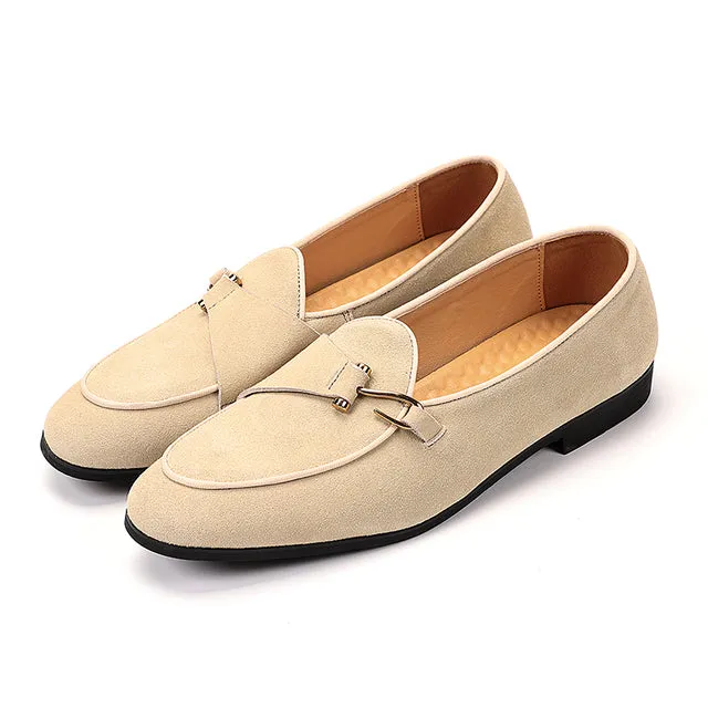 Modish Brogue Style Slip-On Dress Shoes