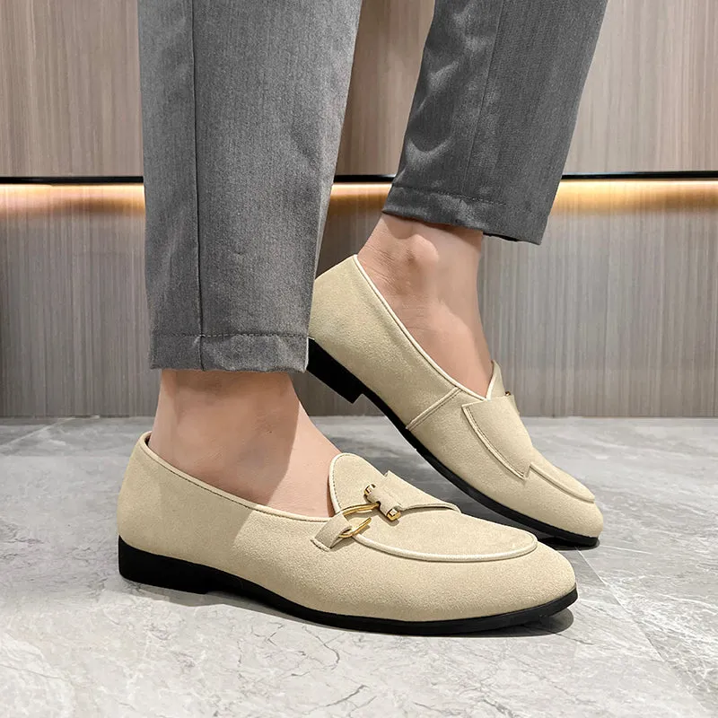 Modish Brogue Style Slip-On Dress Shoes