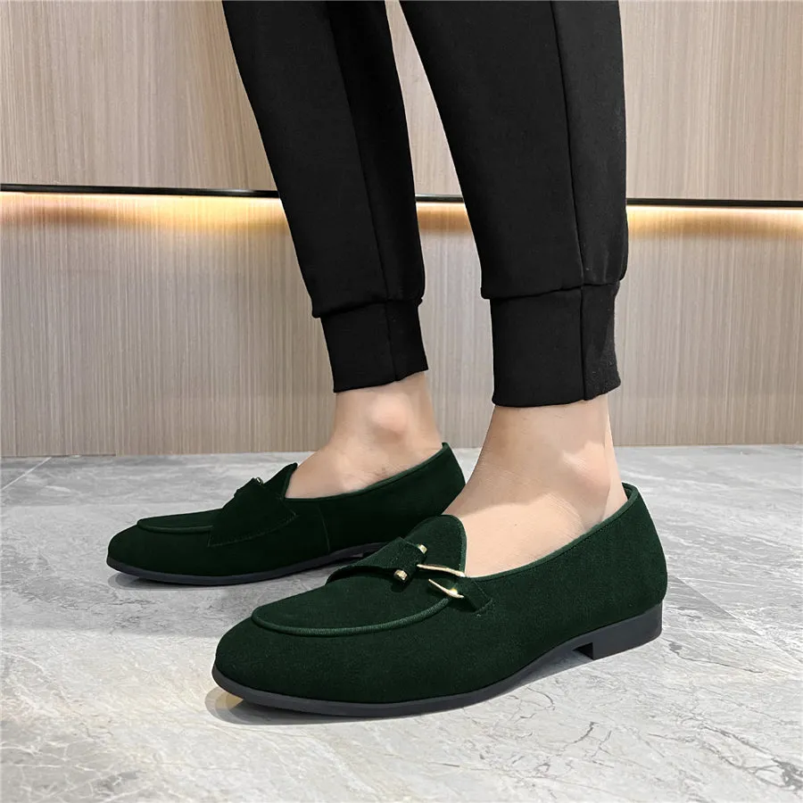 Modish Brogue Style Slip-On Dress Shoes