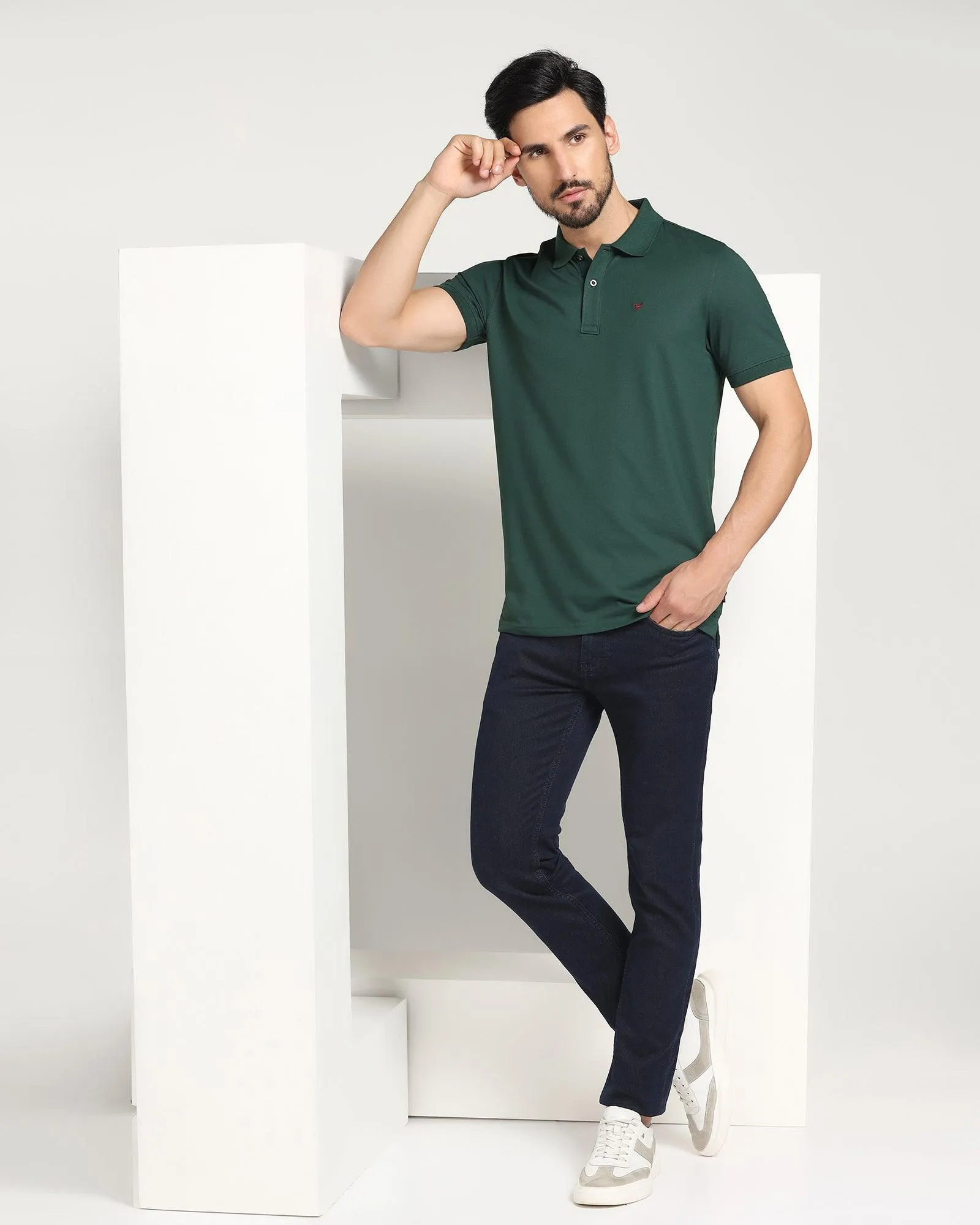 Must Haves Polo Green Solid T-Shirt - Yuki