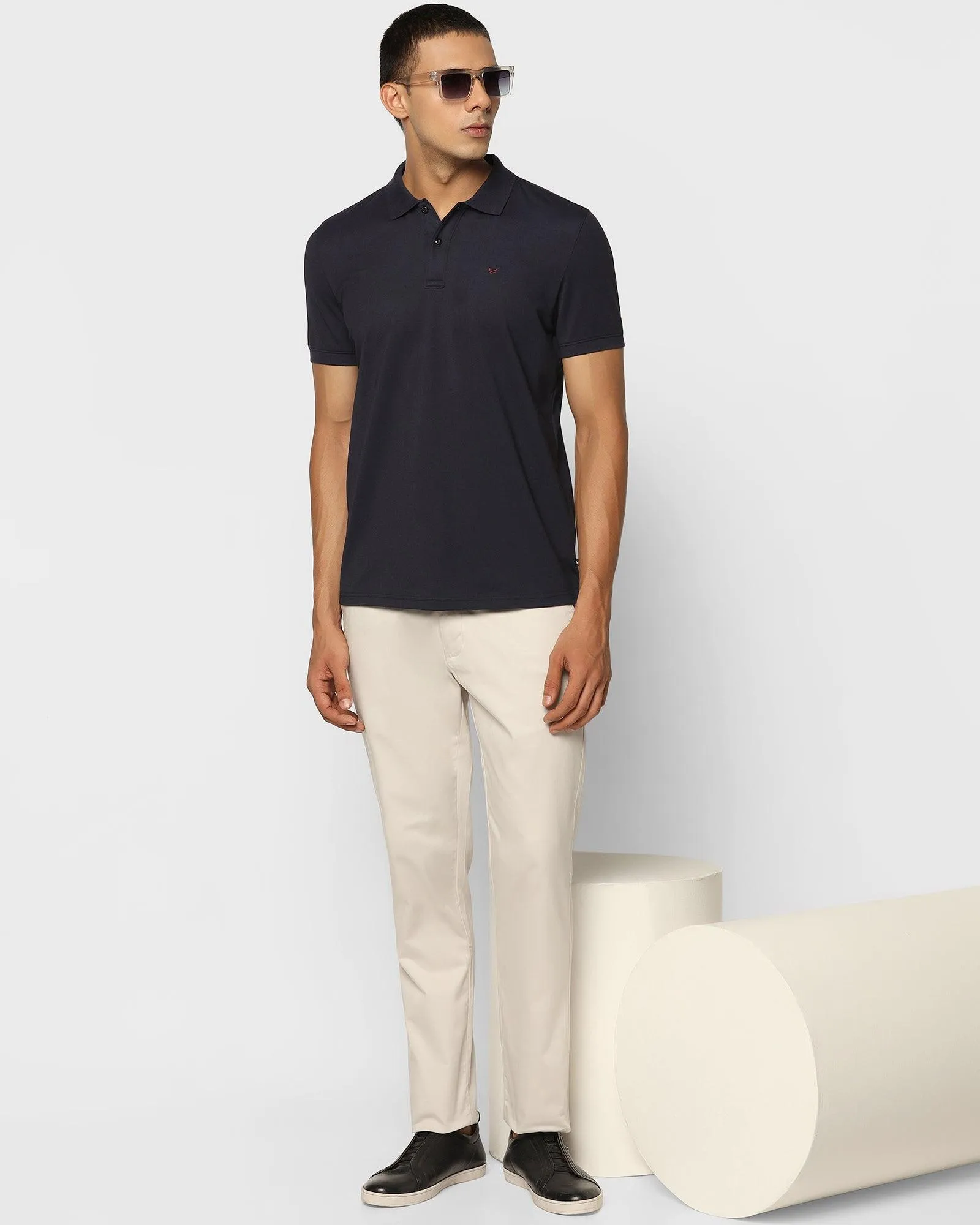 Must Haves Polo Navy Solid T-Shirt - Yuki