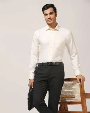 Non Iron Formal Cream Textured Shirt - DOFP31