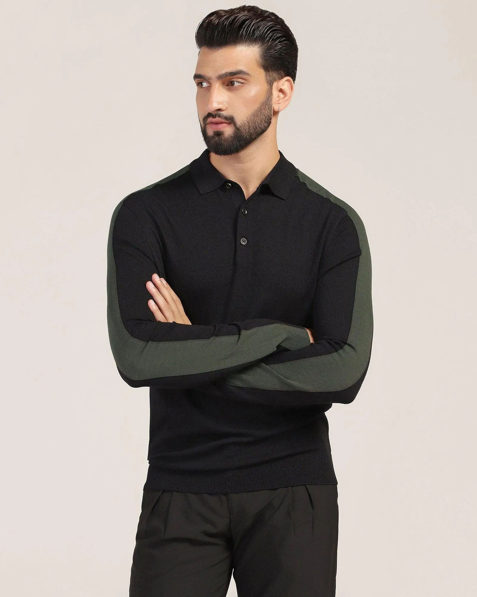 Polo Black Solid Sweater - Bond