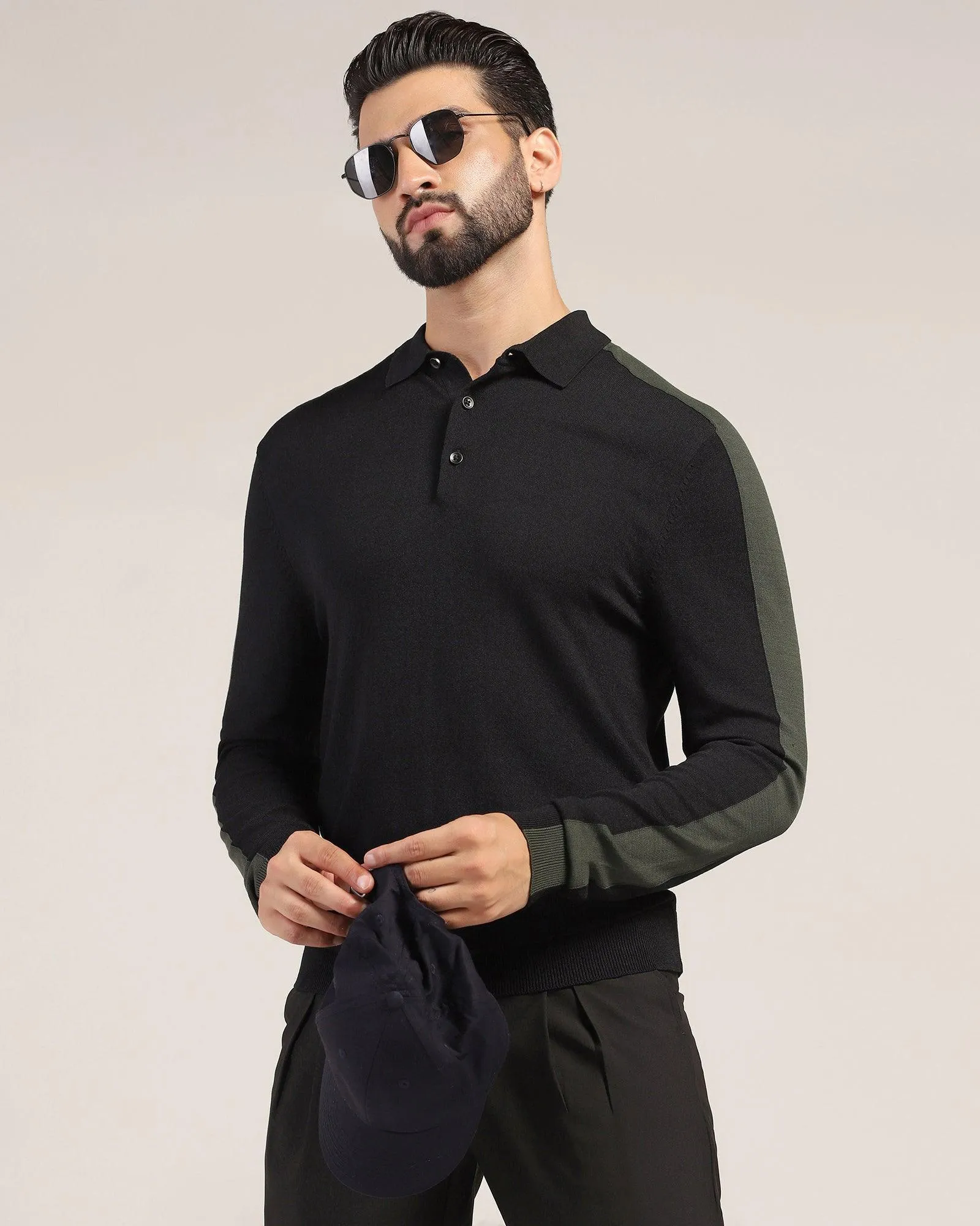 Polo Black Solid Sweater - Bond