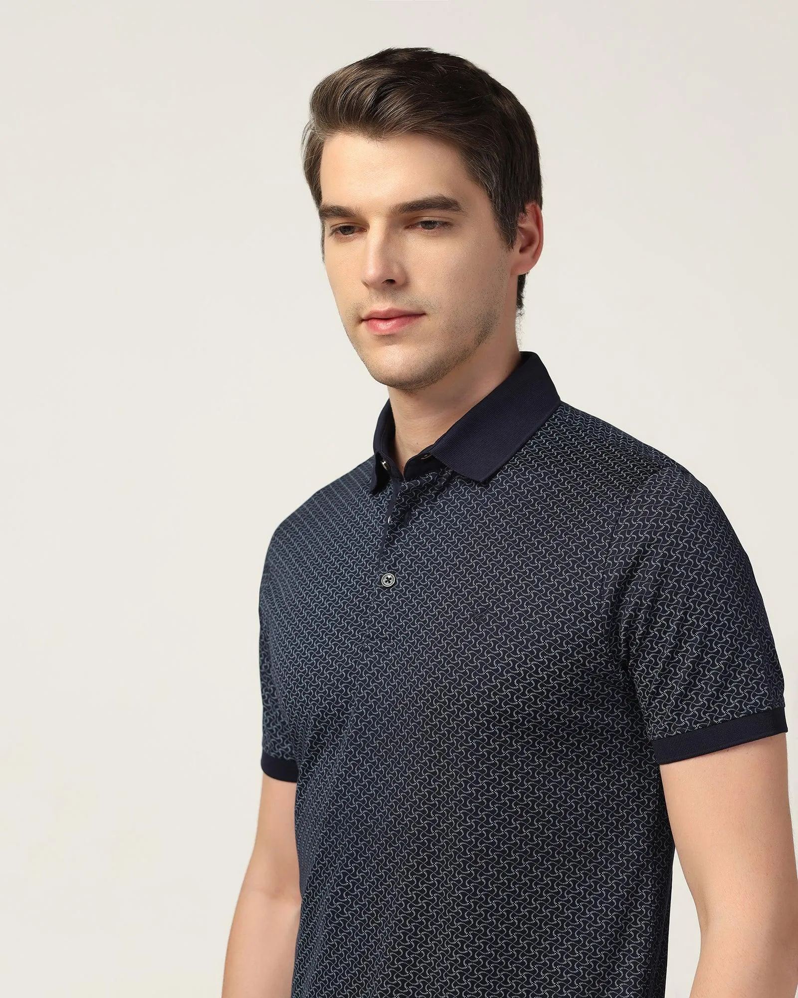 Polo Navy Printed T-Shirt - Perla