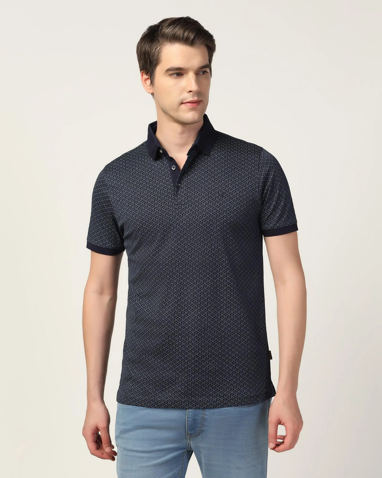 Polo Navy Printed T-Shirt - Perla