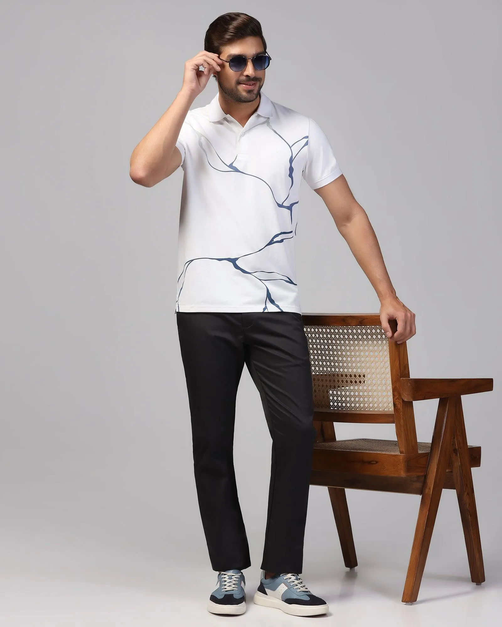 Polo White Printed T-Shirt - Mizu