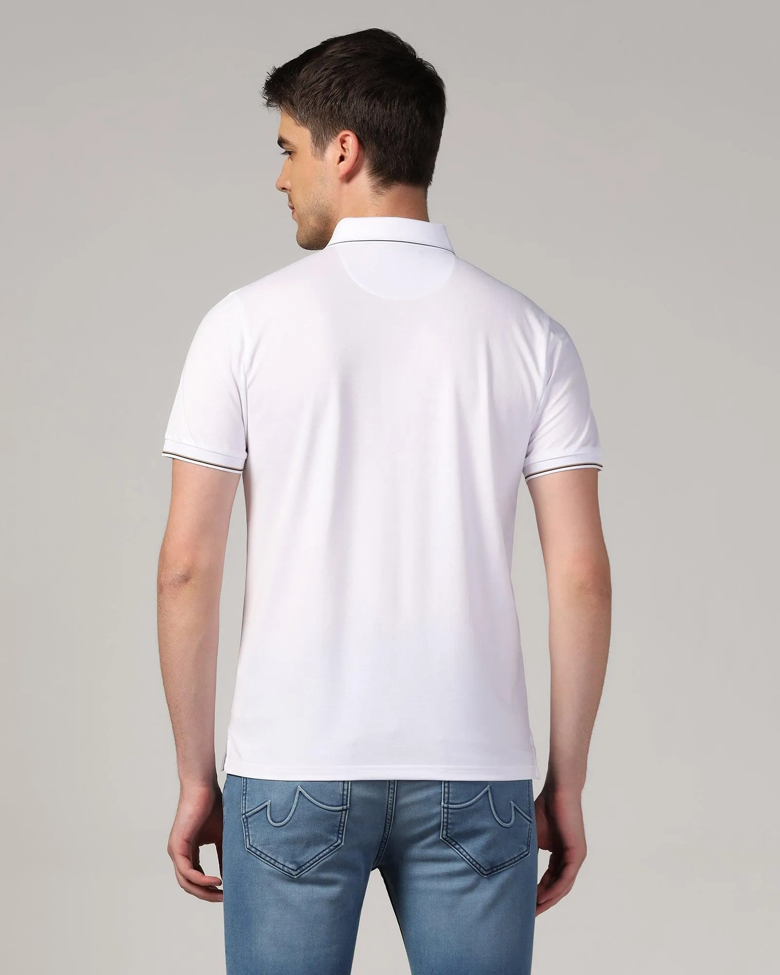 Polo White Solid T-Shirt - Emerald