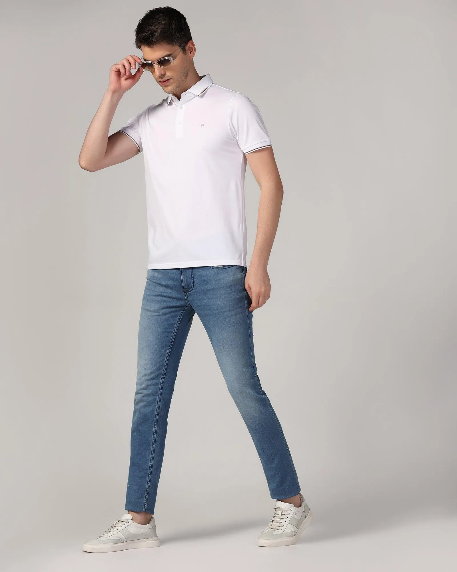 Polo White Solid T-Shirt - Emerald