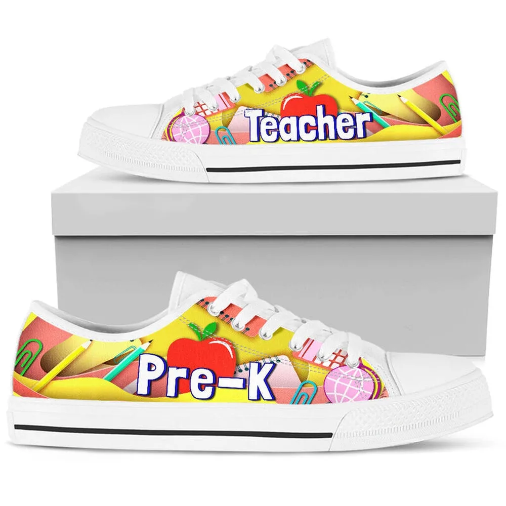 Pre K Teacher Art Paper Cut Out Shoes, Teacher Shoes, Low Top Sneakers