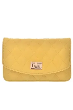 Quilted Yellow Clutch