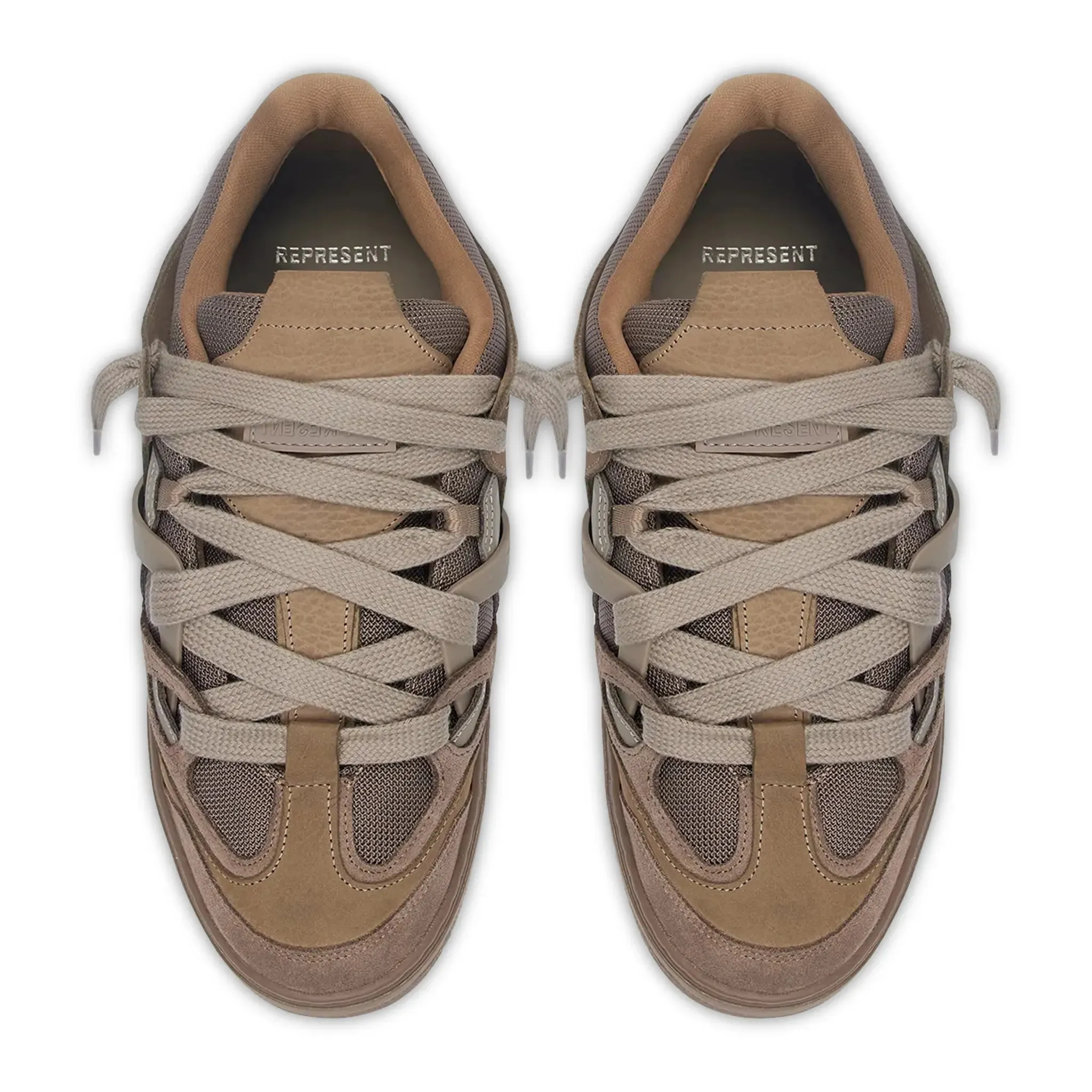 Represent Bully Panelled Canvas Washed Taupe Sneakers