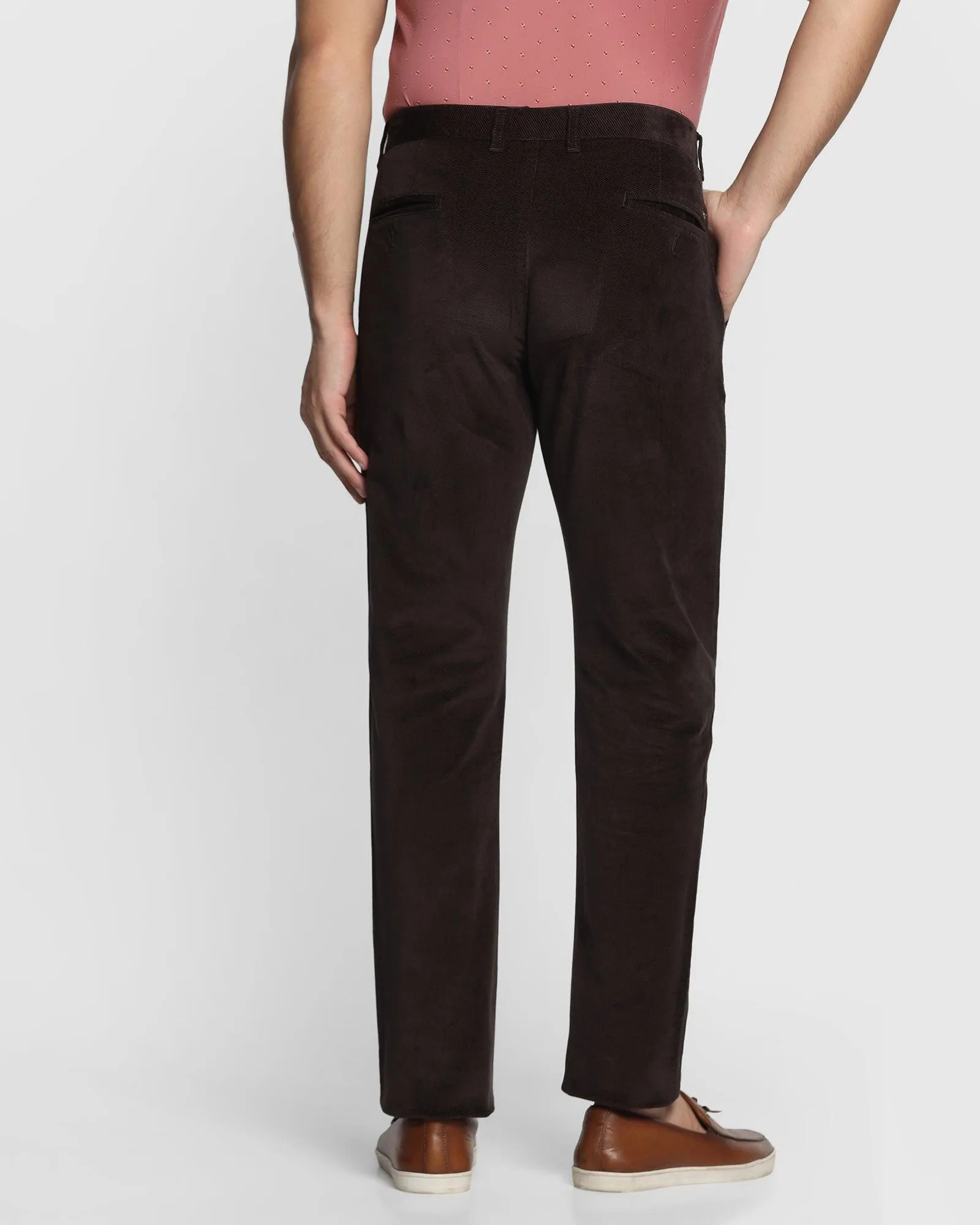 Slim Comfort B-95 Casual Dark Brown Textured Khakis - Jacob