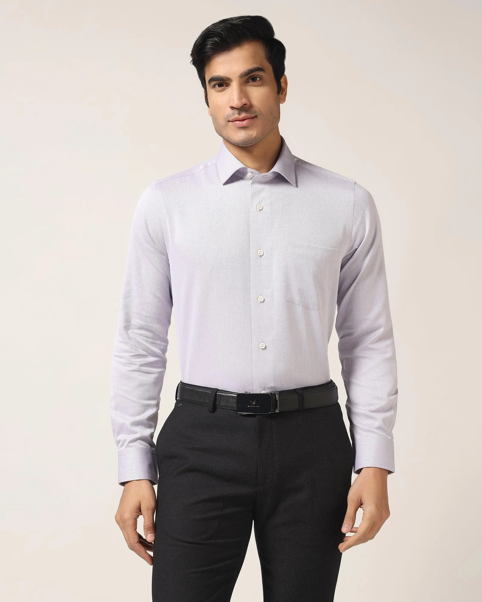 Temp Tech Formal Purple Textured Shirt - Shalom